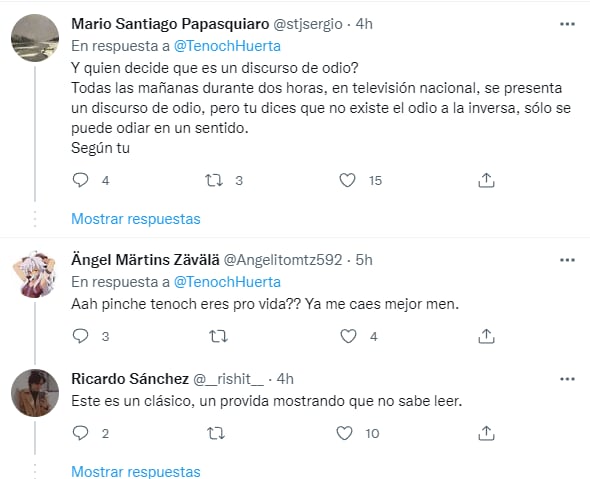 Reacciones a las críticas de Tenoch Huerta hacia Capital 21