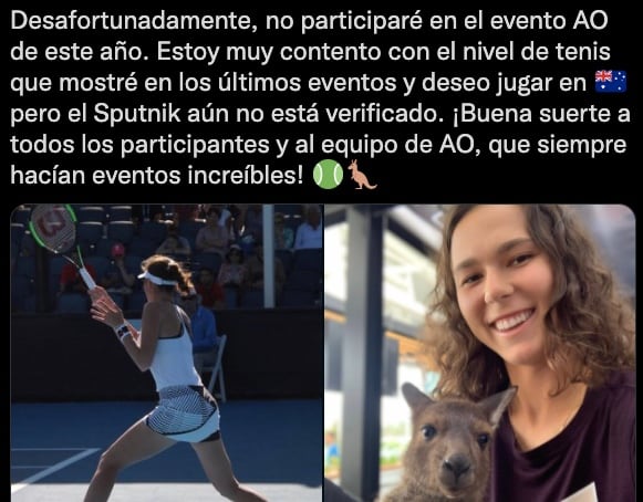 Natalia Vikhlyantseva lamentó no poder jugar en Australia