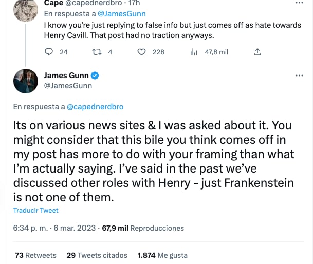 James Gunn revela que le ha ofrecido otros papeles a Henry Cavill; pero no el de Superman