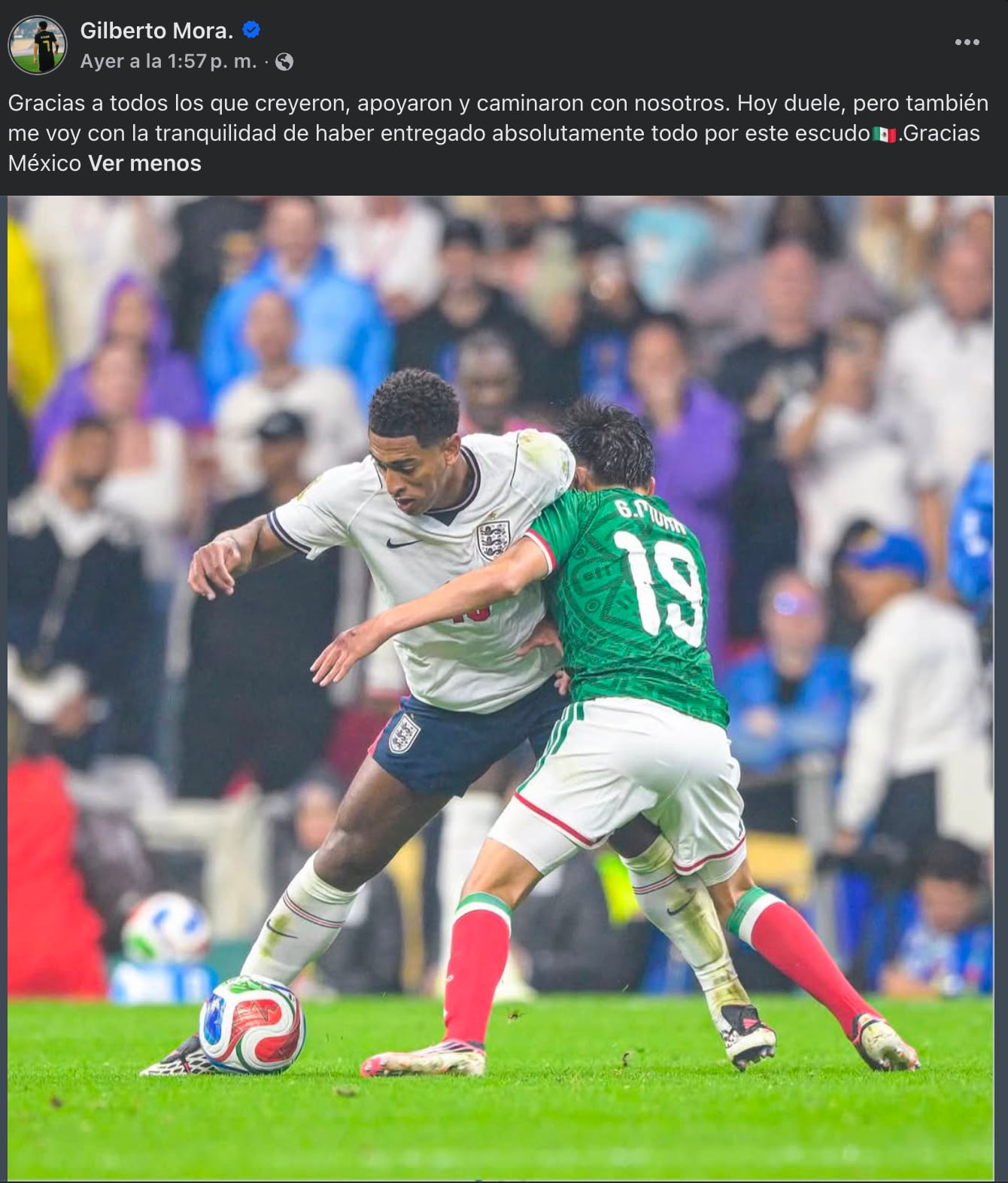 Gilberto Mora envía mensaje a la afición mexicana