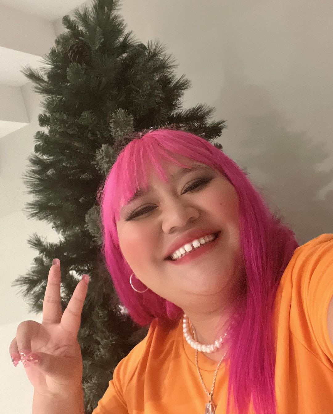 Herly RG con el árbol de navidad de Daniela Rodrice.