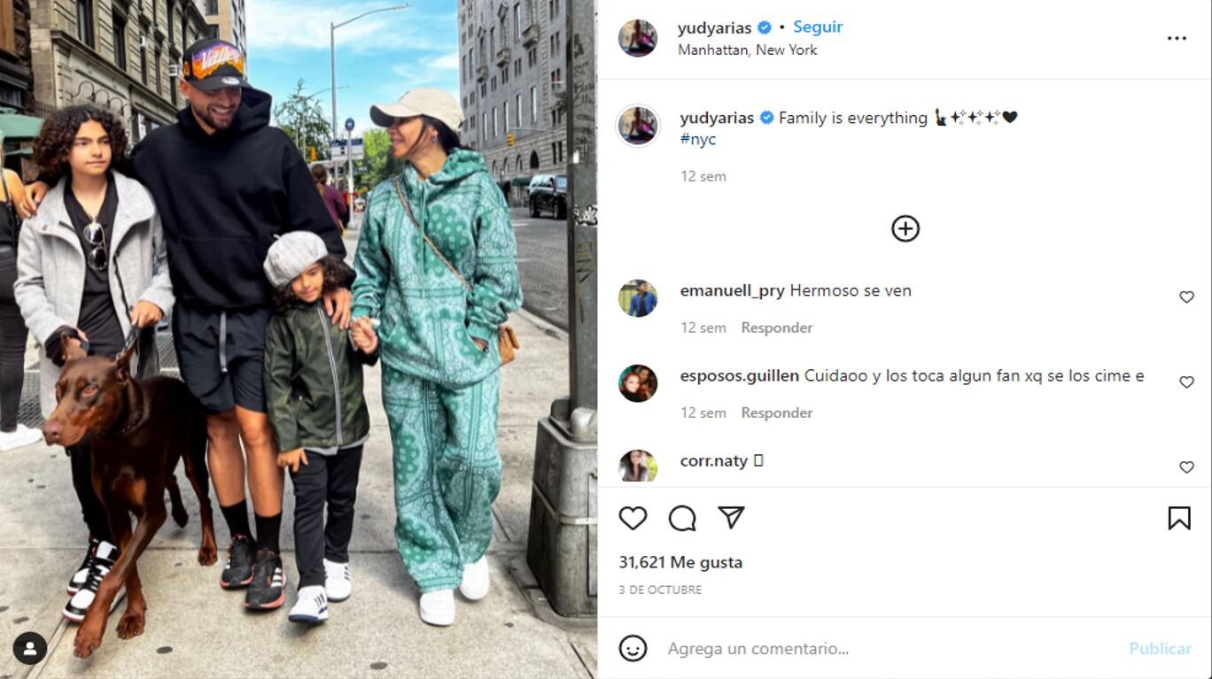 Maluma y Yudy Arias, familia