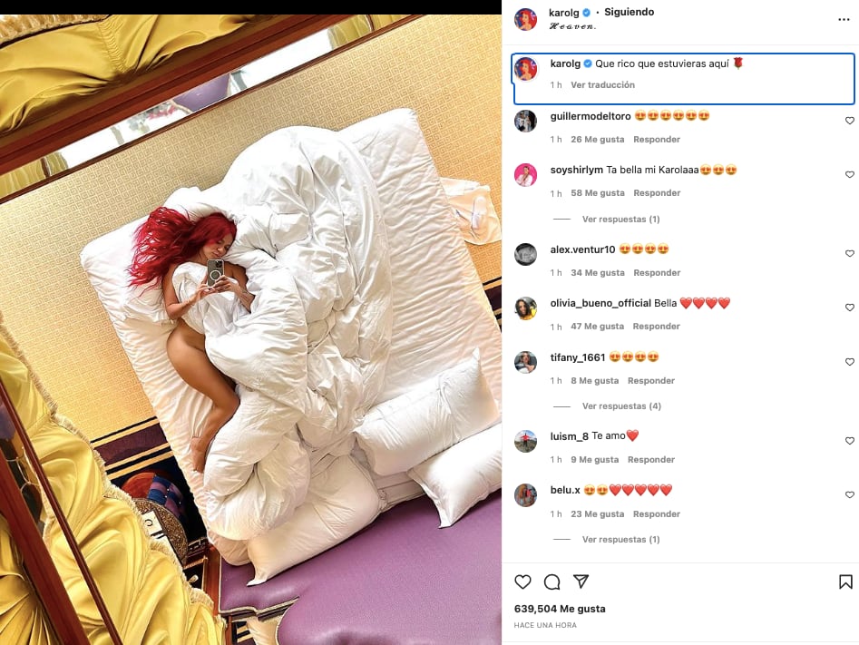 Karol G publica sensual fotografía