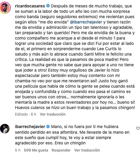 Ricardo Casares responde a quienes le dicen "envidioso" y Javier Ibarreche lo apoya.