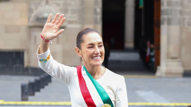 Llega a Palacio Nacional la presidenta Claudia Sheinbaum