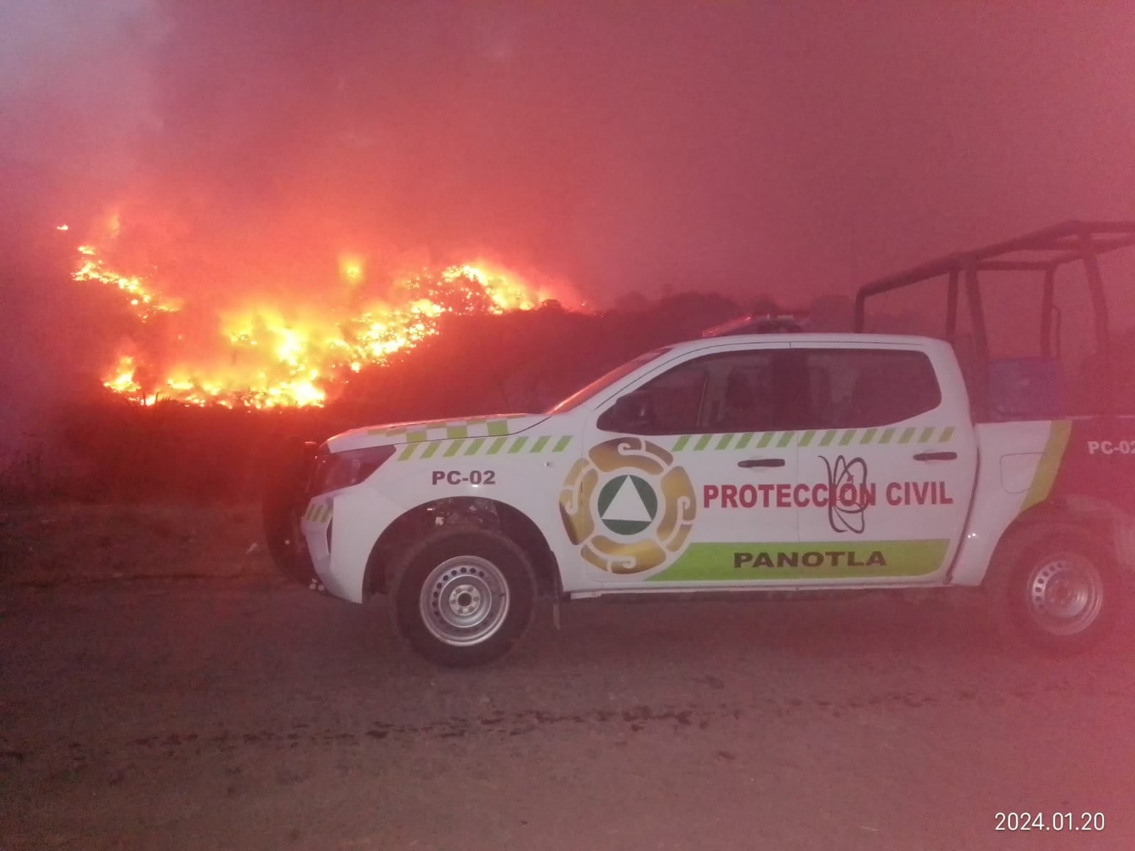 Incendio en el relleno sanitario Panotla de Tlaxcala