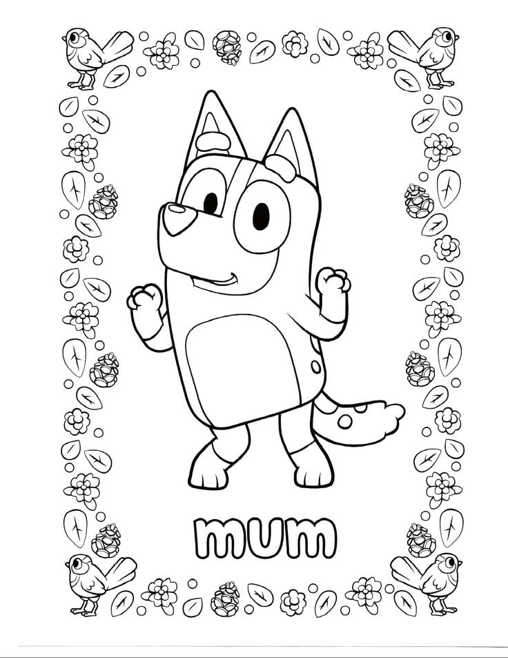 Dibujos de Bluey otoño para colorear