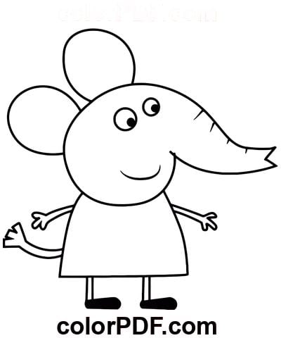 Dibujos de Peppa Pig y Emilia la elefanta para colorear