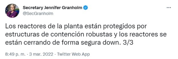Tuit de Jennifer Granholm