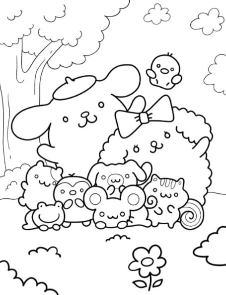 8 dibujos de Cinnamoroll y Pompompurin personajes de Sanrio