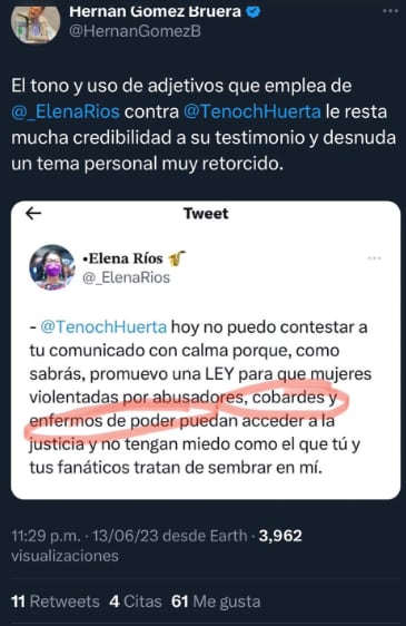 Hermano de Facundo arremete en contra de María Elena Ríos por acusación contra Tenoch Huerta