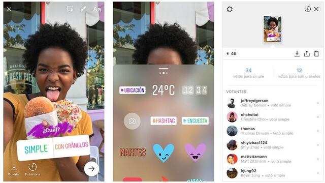 Stickers interactivos en Instagram.