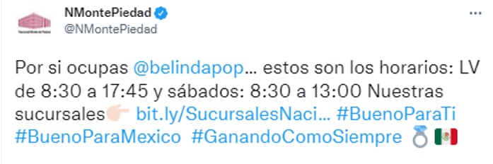 Nacional Monte de Piedad se burla de Belinda