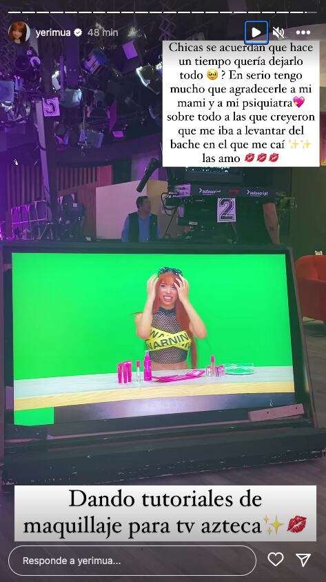Yeri Mua casi llora por su visita a TV Azteca