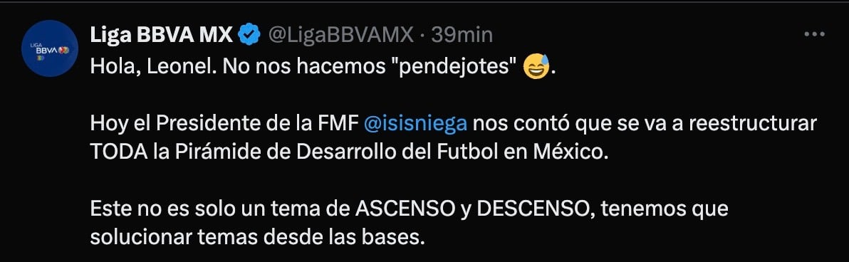 Publicación de la Liga MX