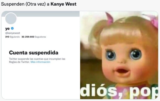 Memes se burlan de la suspensión de Kanye West en Twitter