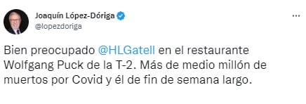 Tuit de Joaquín López-Dóriga
