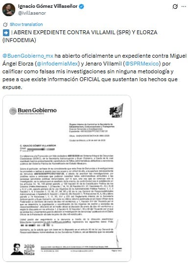 Buenrostro ordena investigar a Jenaro Villamil y Miguel Elorza tras caso Infodemia