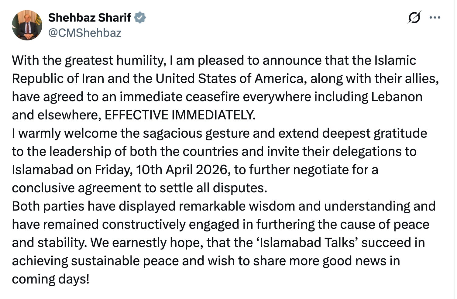 Donald Trump comparte comunicado de Irán sobre alto al fuego