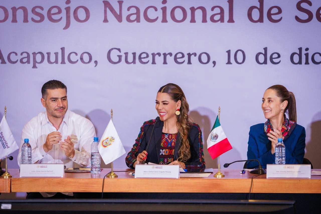 Evelyn Salgado y Claudia Sheinbaum encabezan Consejo Nacional de Seguridad Pública