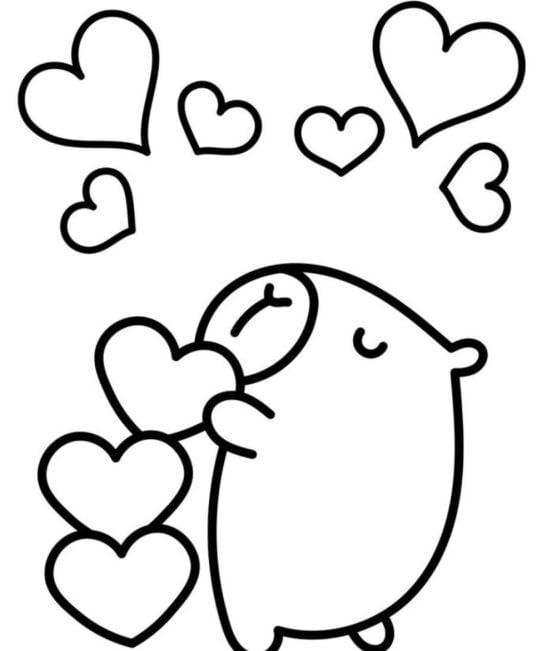 Capibara enamorado por el Día del Niño