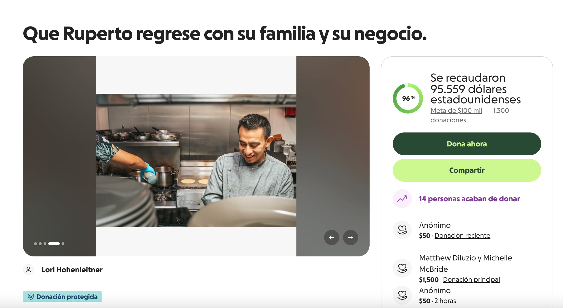 Campaña de apoyo para Ruperto Vicens Márquez