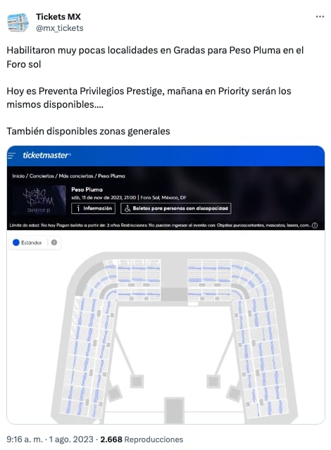 Peso Pluma no arrasó en preventa