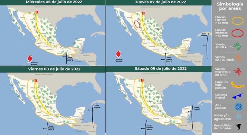 Fenómenos climáticos que provocará el huracán Bonnie