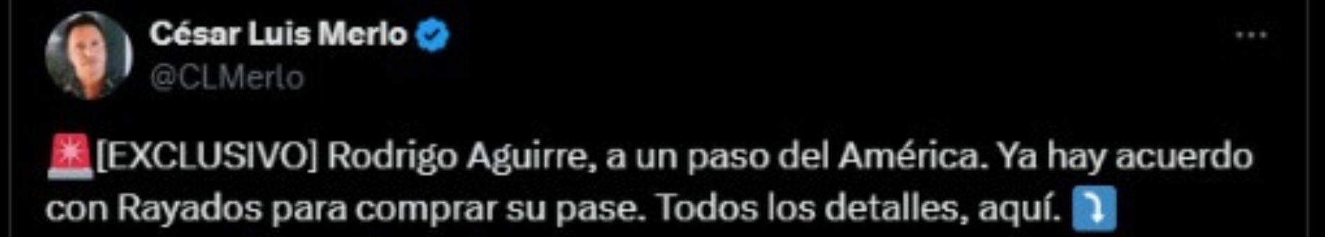 Rodrigo Aguirre jugaría en el América.