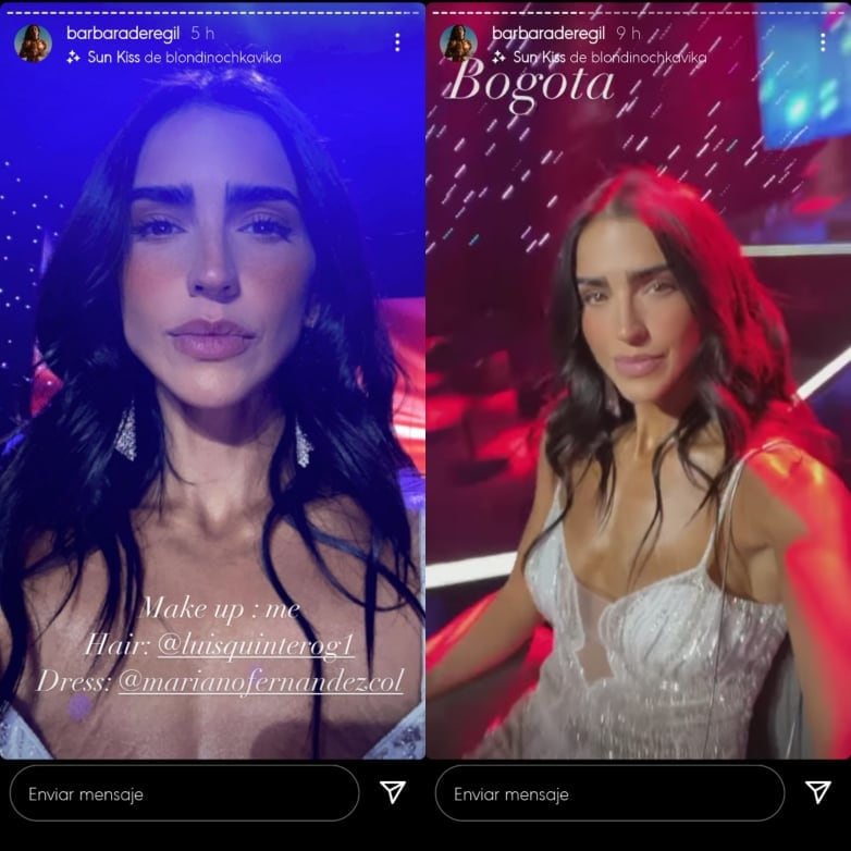 Bárbara de Regil con vestido transparente en Miss Universe Colombia.