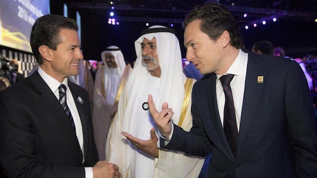 Enrique Peña Nieto y Emilio Lozoya en Emiratos Árabes Unidos en enero de 2016