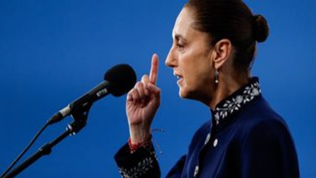 Claudia Sheinbaum en Barcelona, España, abril de 2026