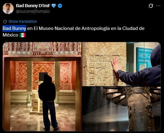 Estas son las polémicas fotos de Bad Bunny en el MNA