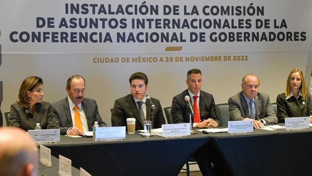 Samuel García durante su nombramiento como coordinador de la Comisión de Asuntos Internacionales de la Conago.