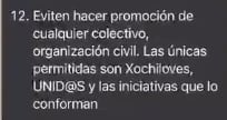 Regla 12 del chat de Sociedad Civil México