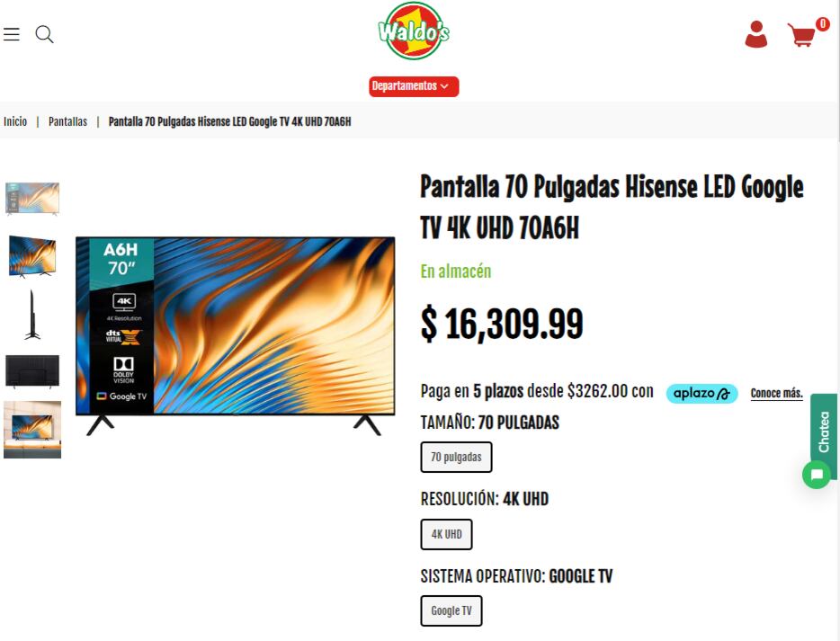 Pantallas en Waldo´s