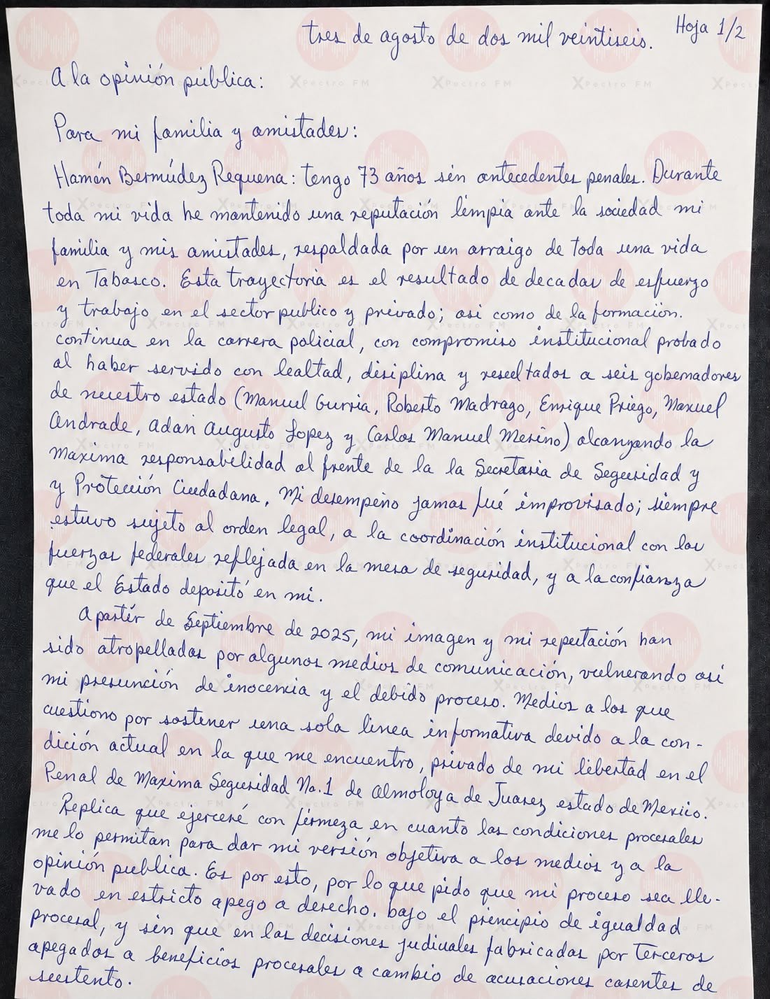 Carta de Hernán Bermúdez Requena