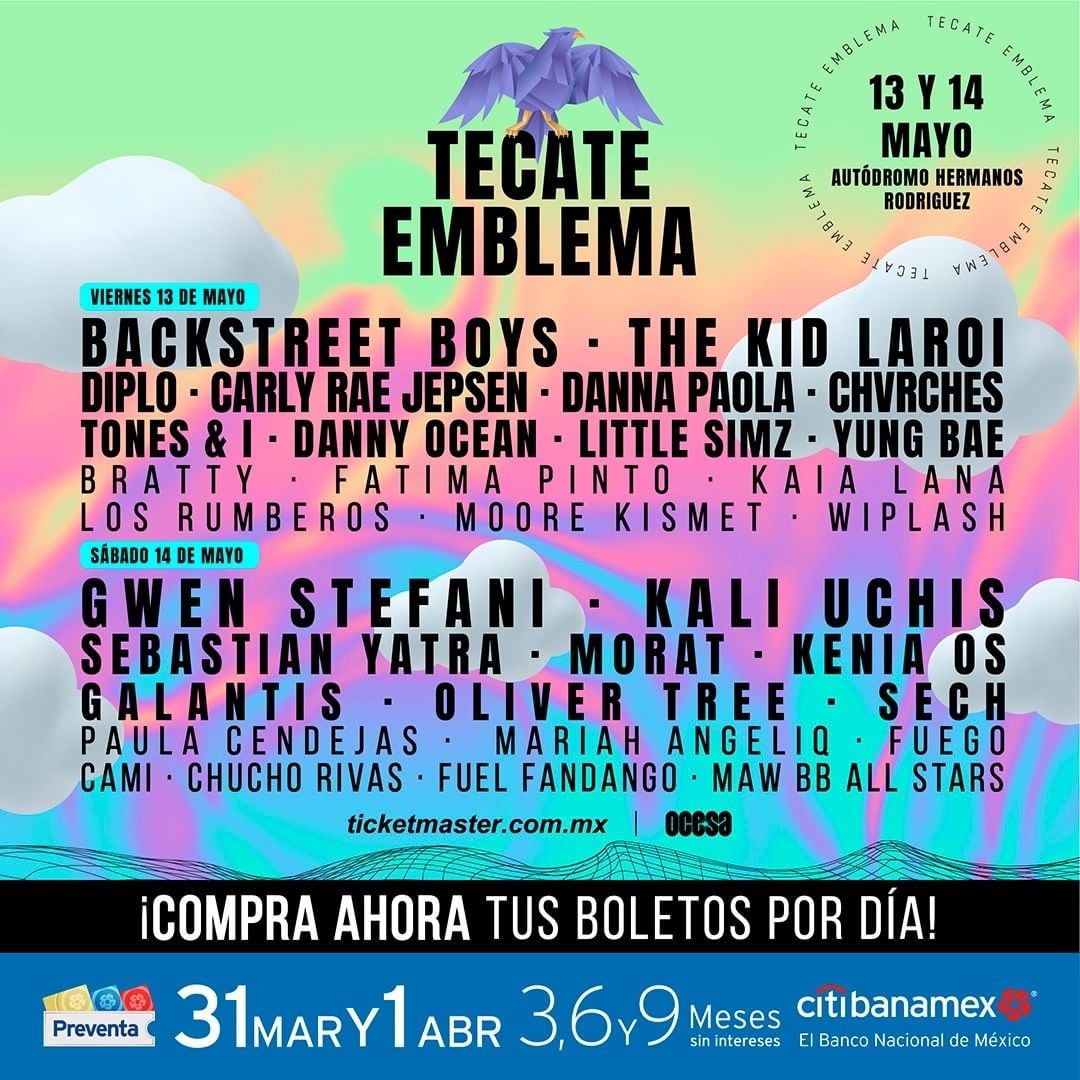 Tecate Emblema, cartel por día