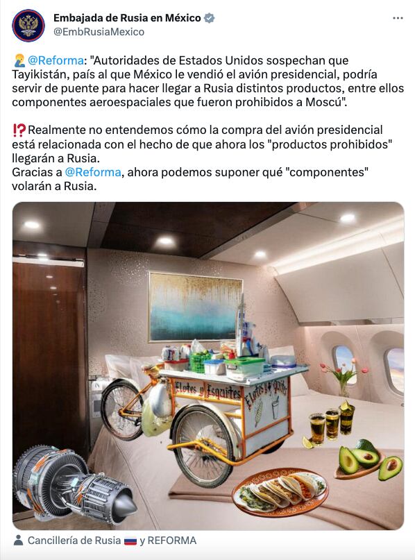 Embajada rusa desmiente a Reforma