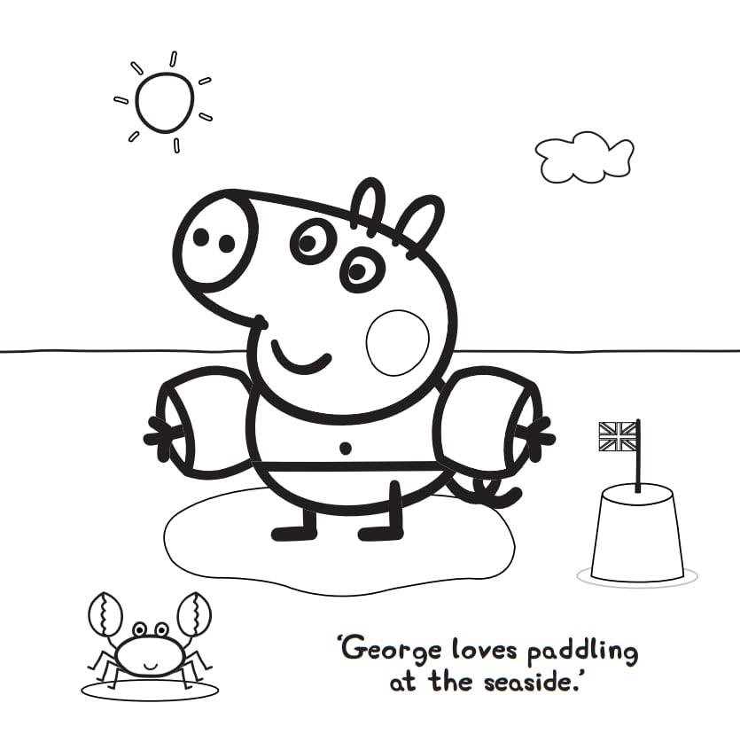 Dibujos de George, el hermano de Peppa Pig con temática de playa: 7 plantillas bonitas para imprimir y colorear