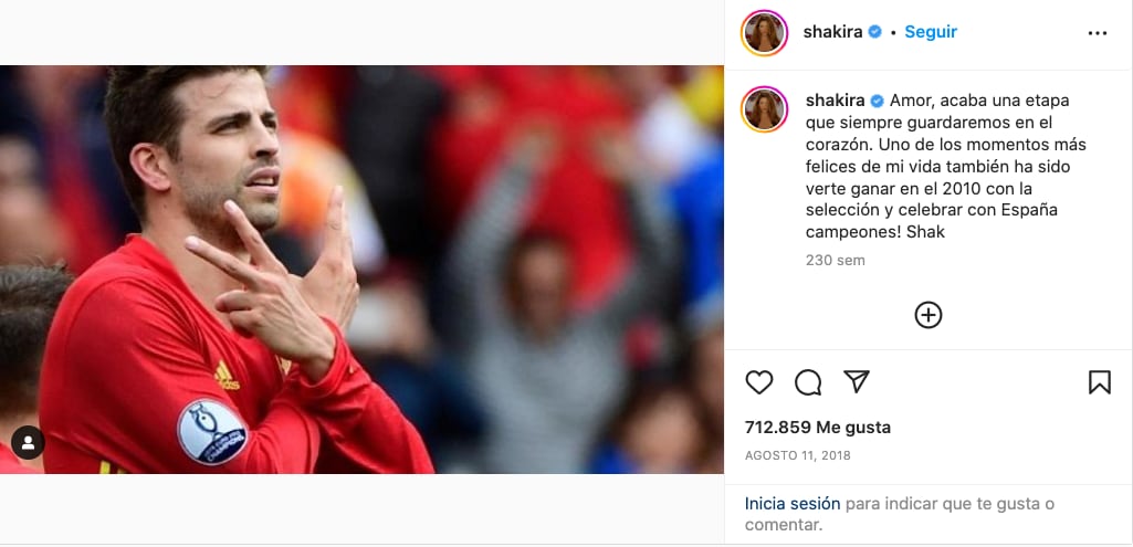 Shakira habría confirmado su infidelidad a Antonio de la Rua con Piqué