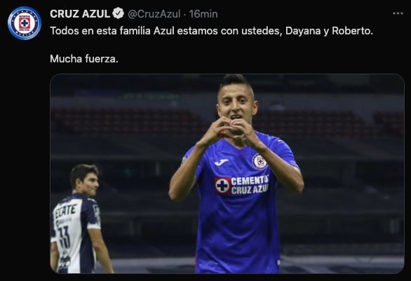 Cruz Azul mandó un mensaje a Roberto Alvarado y su esposa