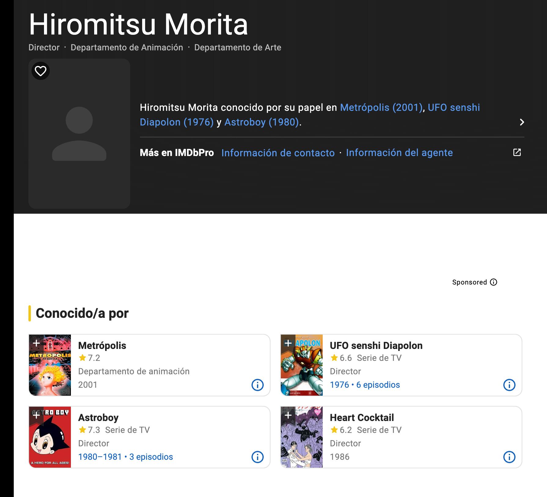 Hiromitsu Morita, animador japonés clave en Astro Boy y Monster