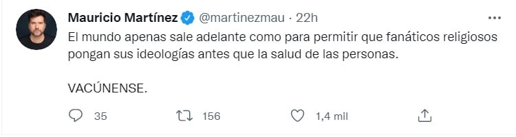 Mauricio Martínez pide poner la salud primero
