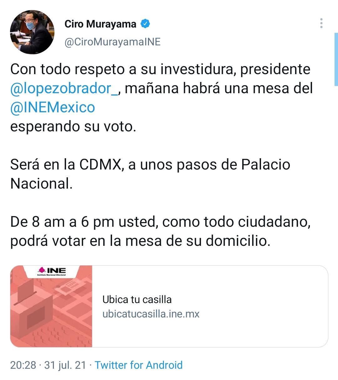 Declaración de Ciro Murayama