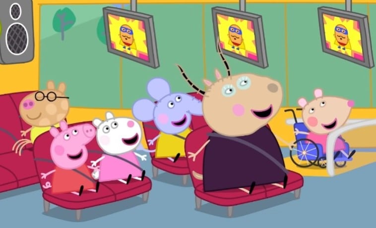 El nuevo autobús escolar de Señora Gacela y Peppa Pig