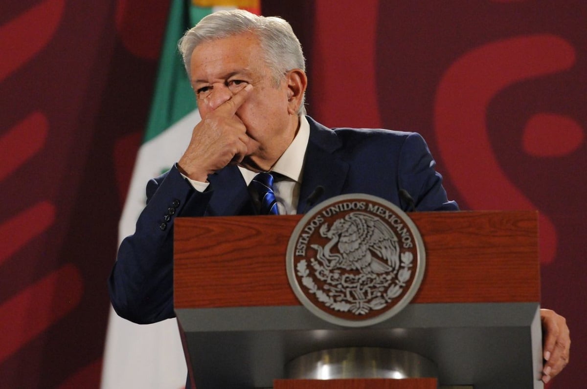 AMLO, presidente de México, durante la mañanera