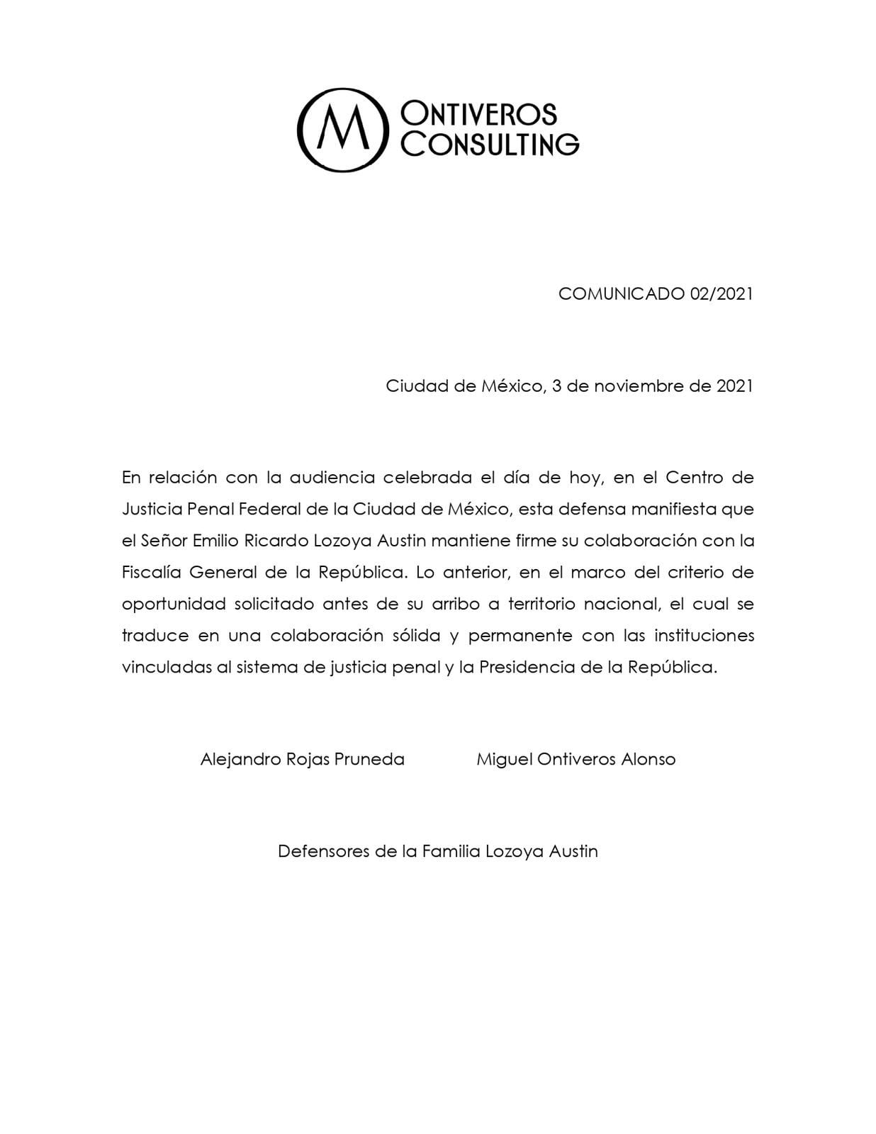 Defensa de Emilio Lozoya mantendrá colaboración con FGR