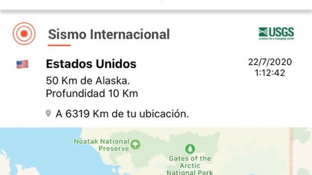 Sismo en Alaska