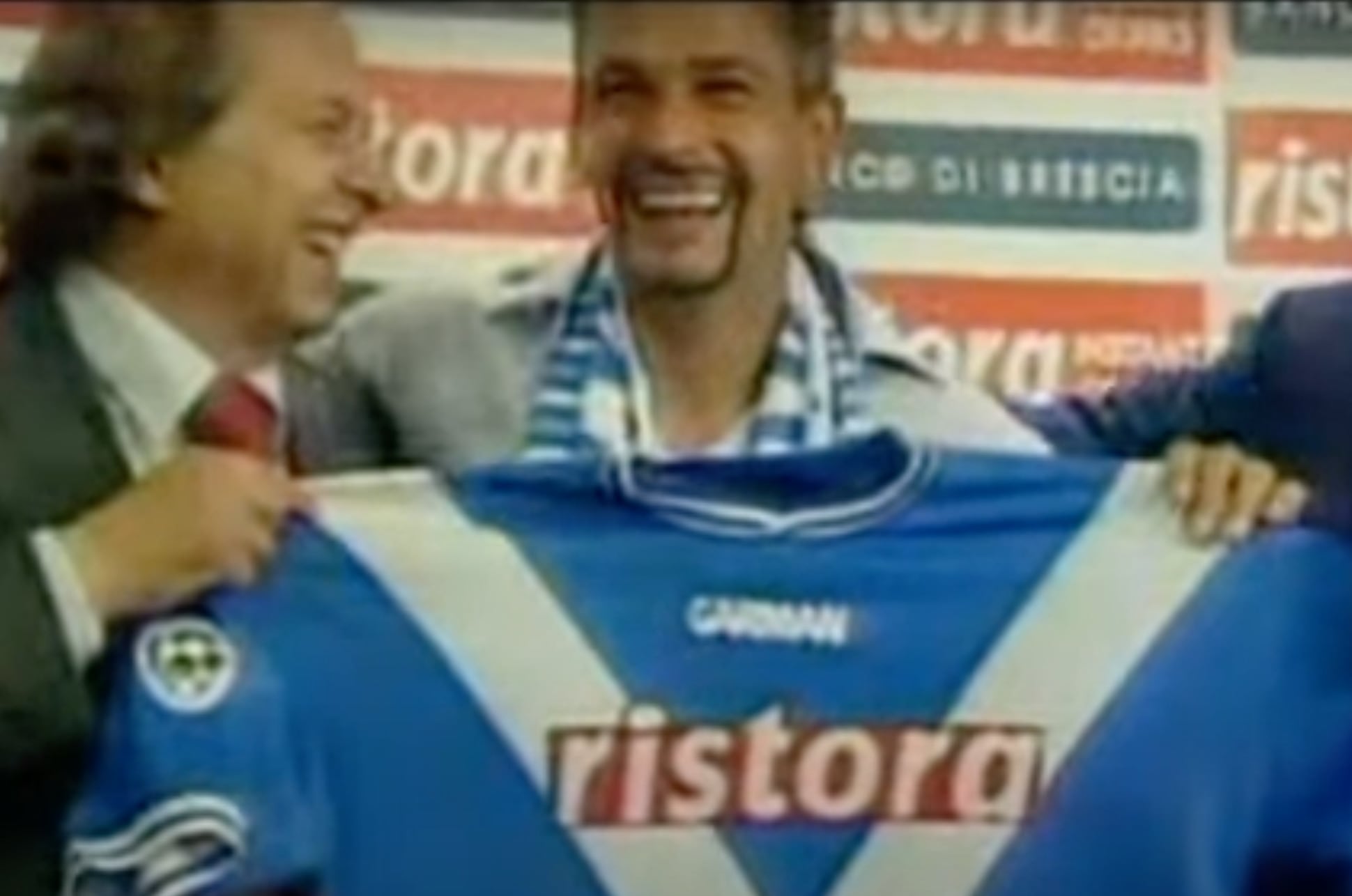 Roberto Baggio en su llegada al Brescia